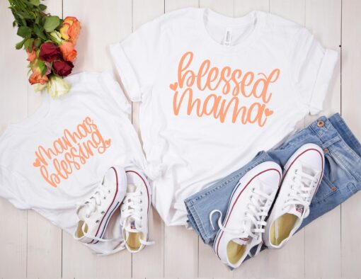 blessed mama shirt family matching personalized mama and mini shirts custom mom life t shirt for moms and kids iabuu