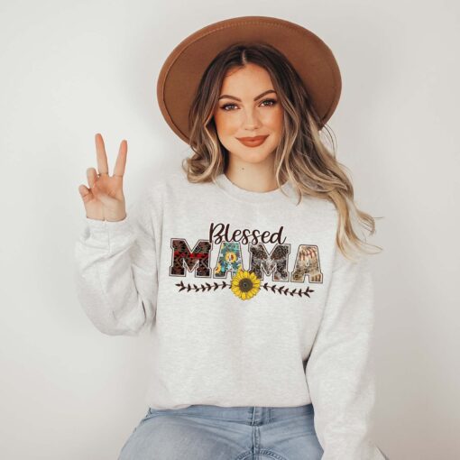 blessed mama sweatshirt for mom life cute mothers day gift western style hoodie for moms to be and christian mothers