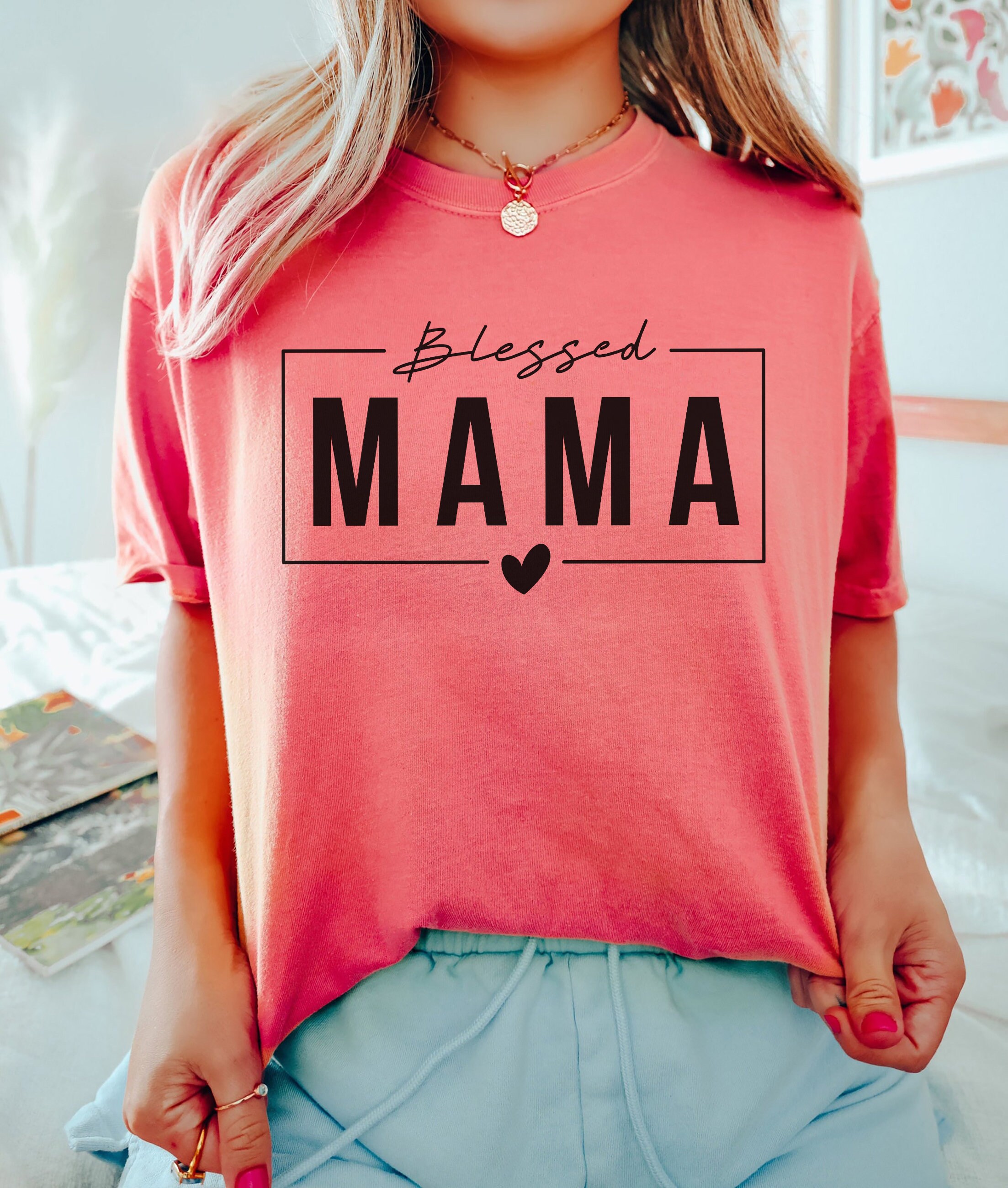 blessed mama t shirt for mom life funny mom shirt cute mothers day gift vintage style tee mtkrb scaled