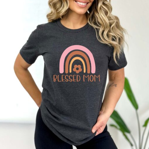 blessed mom rainbow shirt cute vintage tee for mothers day religious gift best mom ever t shirt cgwrf