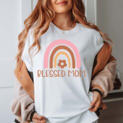blessed mom rainbow shirt cute vintage tee for mothers day religious gift best mom ever t shirt cvvsg