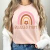 blessed mom rainbow shirt cute vintage tee for mothers day religious gift best mom ever t shirt qsoqp