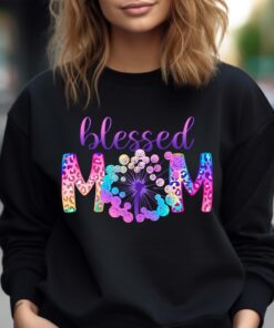 blessed mom sweatshirt for mothers day cute mama shirt with dandelion design mom life apparel for moms and moms to be g9fb0