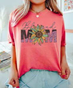 blessed mom t shirt with sunflower design cute mom life shirt for mothers day gift best mom ever shirt w5cae