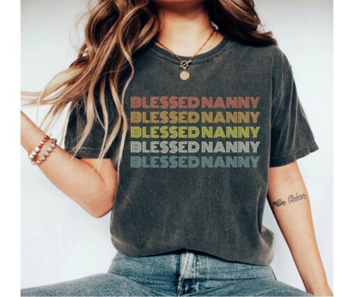 blessed nanny shirt for mothers day cute grandma t shirt personalized nanny gift for birthday and special occasions