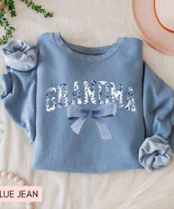 blue bow grandma sweatshirt for mothers day personalized gift for new grandma nana mimi gifts ba6on