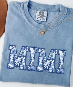 blue toile de jouy mimi shirt floral mothers day gift for grandma best mimi t shirt unique floral design mom life shirt ef9cq