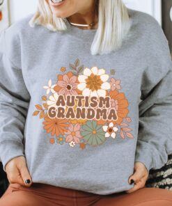 boho floral autism grandma sweatshirt cute autism awareness shirt for grandmother neuro diverse hoodie gift qpgyr