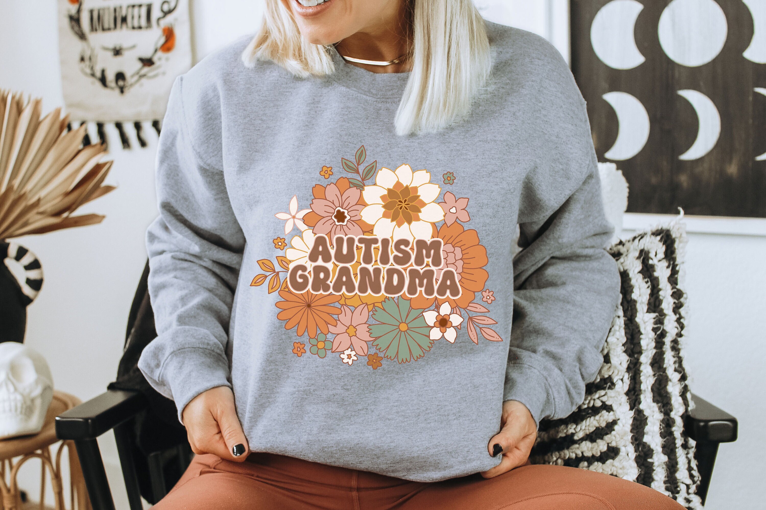 boho floral autism grandma sweatshirt cute autism awareness shirt for grandmother neuro diverse hoodie gift qpgyr scaled