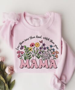 boho floral mama sweatshirt for moms funny mother day gift best mom ever shirt cute vintage mom life apparel srtvo