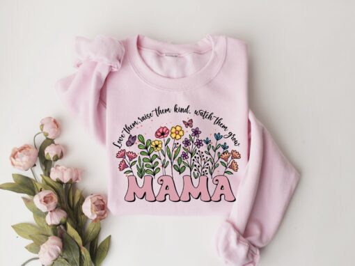 boho floral mama sweatshirt for moms funny mother day gift best mom ever shirt cute vintage mom life apparel srtvo