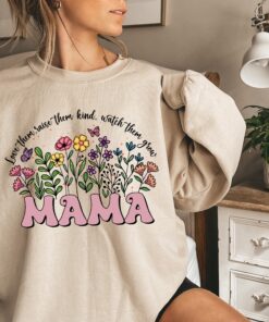 boho floral mama sweatshirt for moms funny mother day gift best mom ever shirt cute vintage mom life apparel y1hus