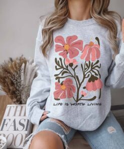 boho floral sweatshirt for moms retro wildflower crewneck nature tee botanical lover gift for mothers day jbd7g