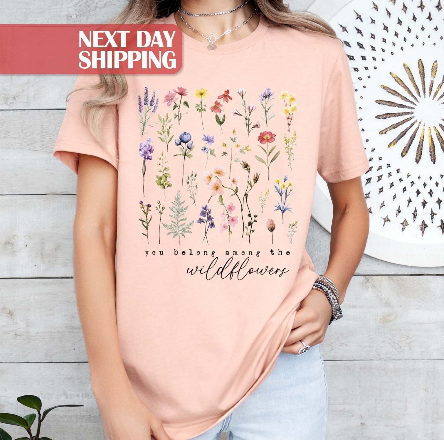 boho floral wildflower shirt for plant lovers nature mom gardening gift cottagecore flower graphic t shirt 0o4bp