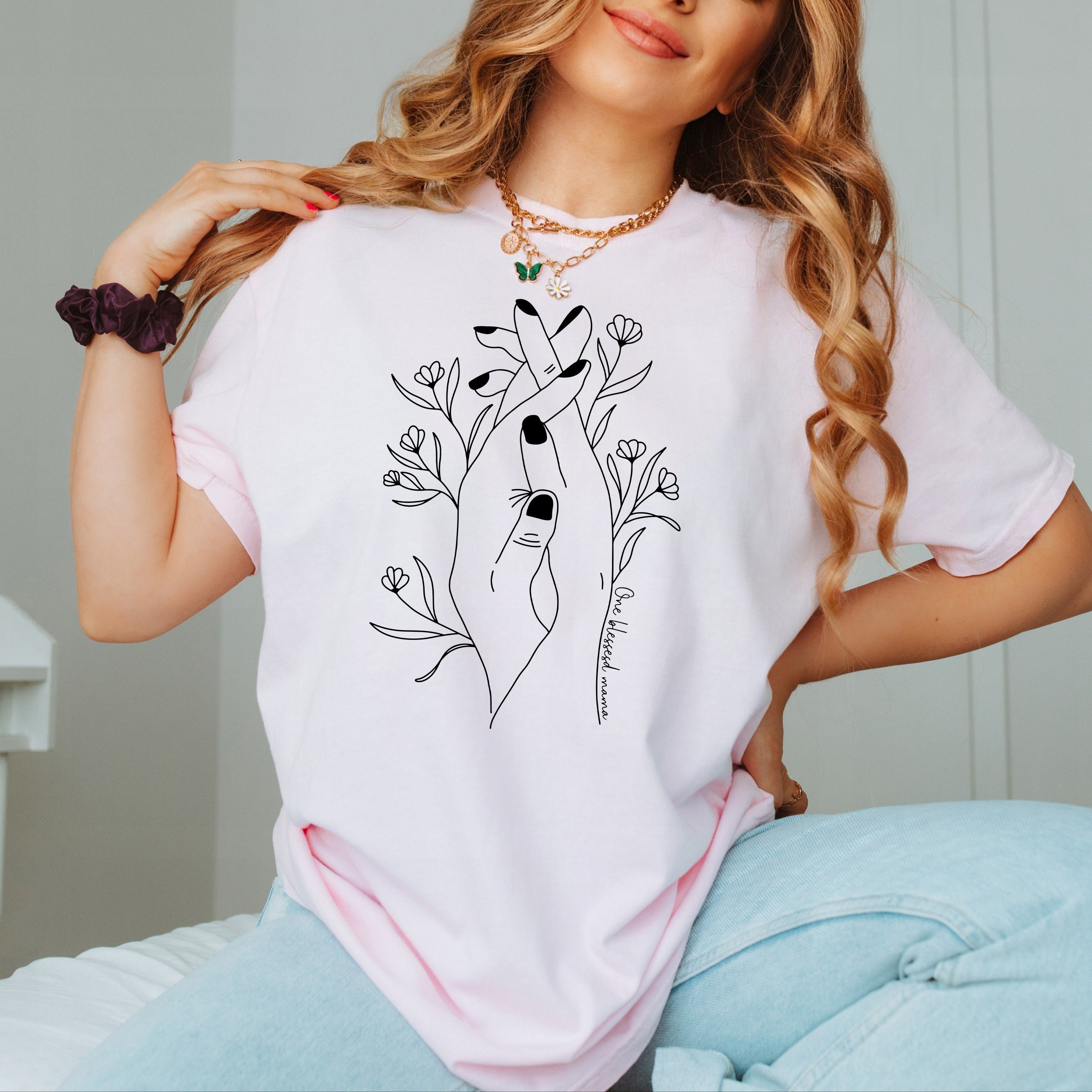 boho mama flower shirt for best mom ever personalized mothers day gift comfortable t shirt for moms and wives mnecm scaled