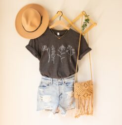 botanical wildflowers shirt for nature lovers spring cottage core tee garden aesthetic homestead style xquya