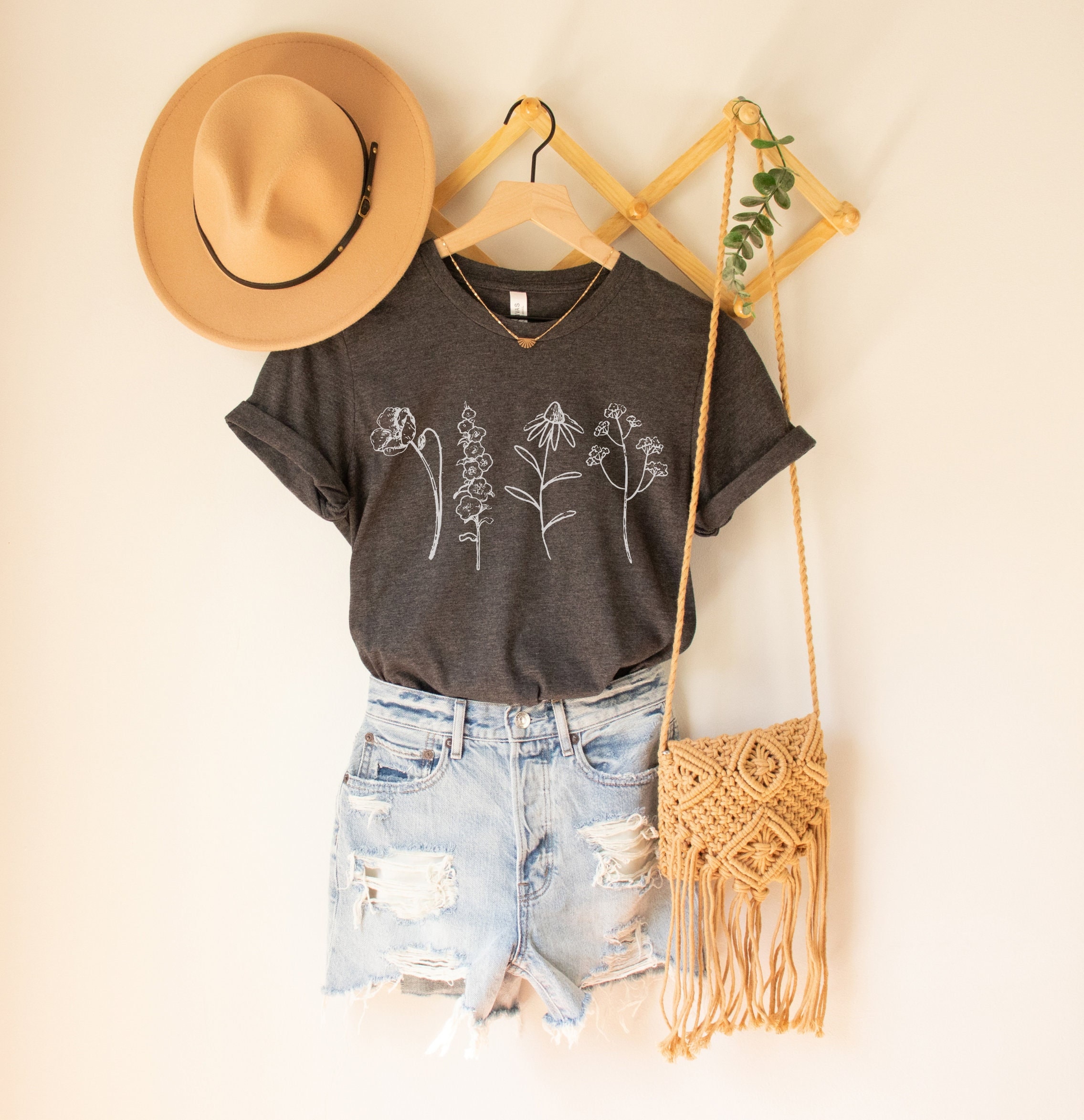 botanical wildflowers shirt for nature lovers spring cottage core tee garden aesthetic homestead style