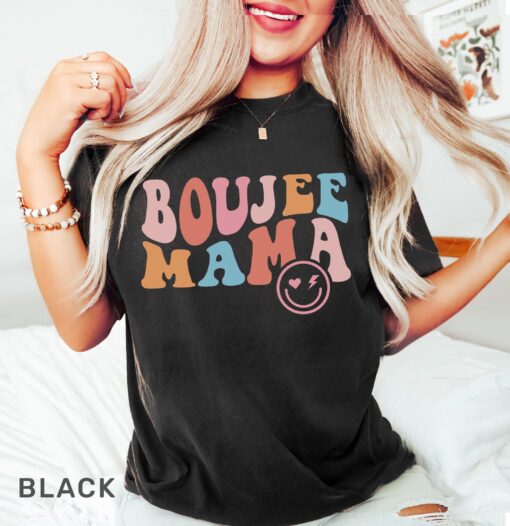 boujee mama retro t shirt for moms funny mom life shirt cool moms club groovy mama tee perfect mothers day gift fahkw