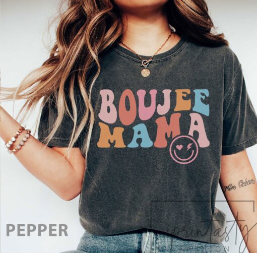 boujee mama retro t shirt for moms funny mom life shirt cool moms club groovy mama tee perfect mothers day gift qnkjk