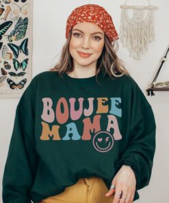 boujee mama sweatshirt for cool moms club funny mama sweatshirt unique gift for mothers day groovy mom apparel fljpp