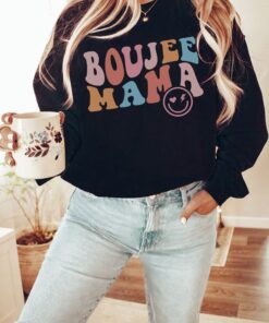 boujee mama sweatshirt for cool moms club funny mama sweatshirt unique gift for mothers day groovy mom apparel oygmz