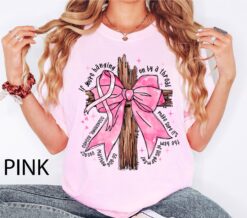 breast cancer awareness pink bow cross shirt with bible verse the comeback is always breast cancer tee nf9oc
