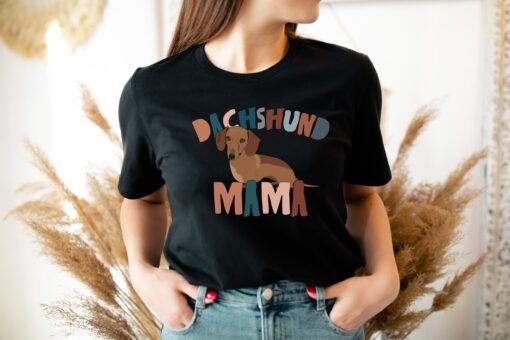 brown dachshund mama t shirt for dog moms funny pet lover shirt unique gifts for women dog lover apparel tcmud scaled