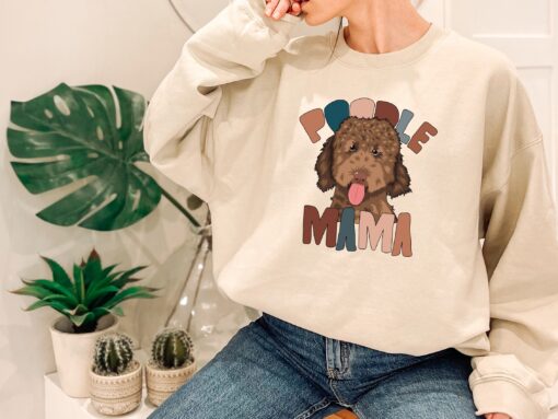 brown poodle mama shirt for dog lovers funny poodle mom tee unique gifts for poodle owners and dog moms pfq6h