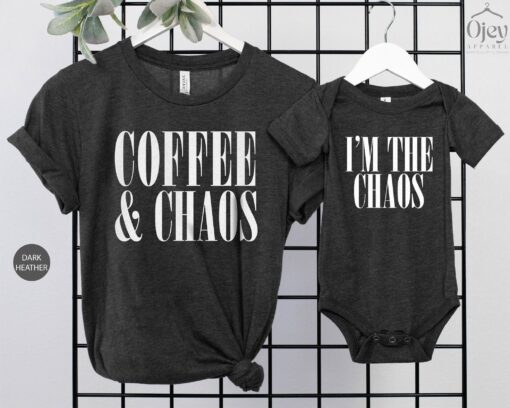 caffeine and chaos shirt for moms funny mom life shirt best mothers day shirts matching mom and me t shirts lah88
