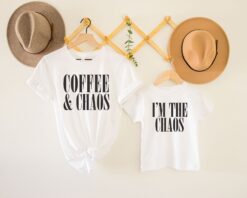 caffeine and chaos shirt for moms funny mom life shirt best mothers day shirts matching mom and me t shirts nppc9