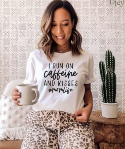 caffeine and kisses shirt for mom funny mom life t shirt sarcastic mothers day shirt best mom ever apparel kamze