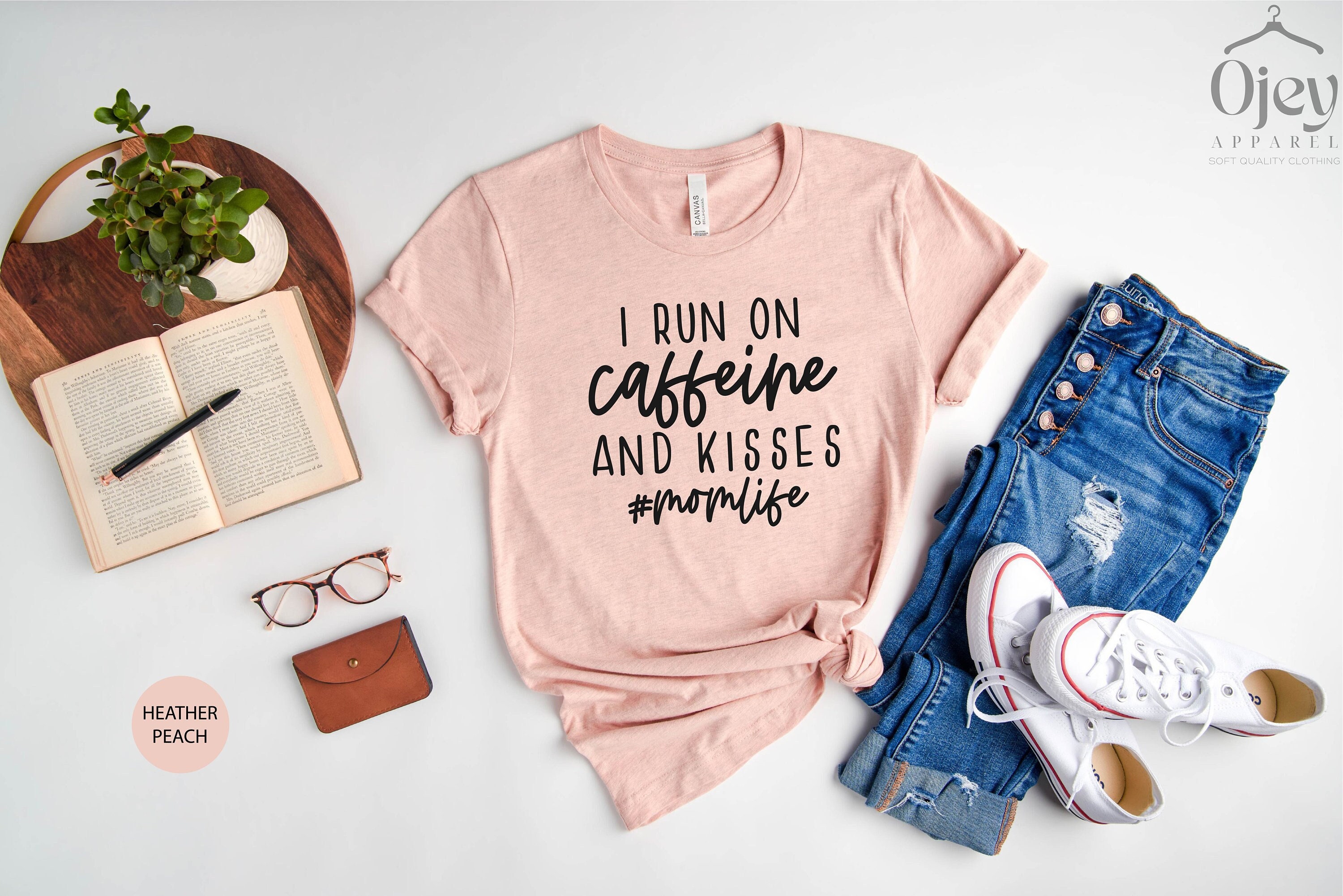 caffeine and kisses shirt for mom funny mom life t shirt sarcastic mothers day shirt best mom ever apparel rh9mw scaled