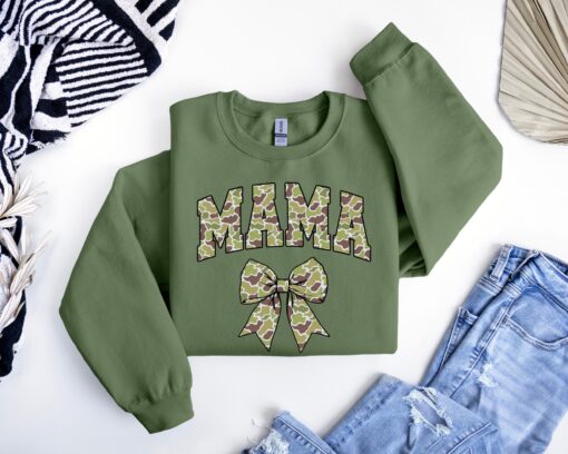 camo bow sweatshirt for women mama camo sweatshirt womens camouflage top unique camo shirt for moms y5lnd