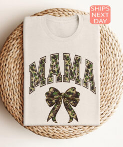 camo mama shirt with bow design for new moms unique mothers day gift cute camouflage mom sweatshirt pxz8n