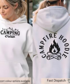 camping crew hoodie for men and women retro adventure campfire hiking apparel nature lover gift mvzmk