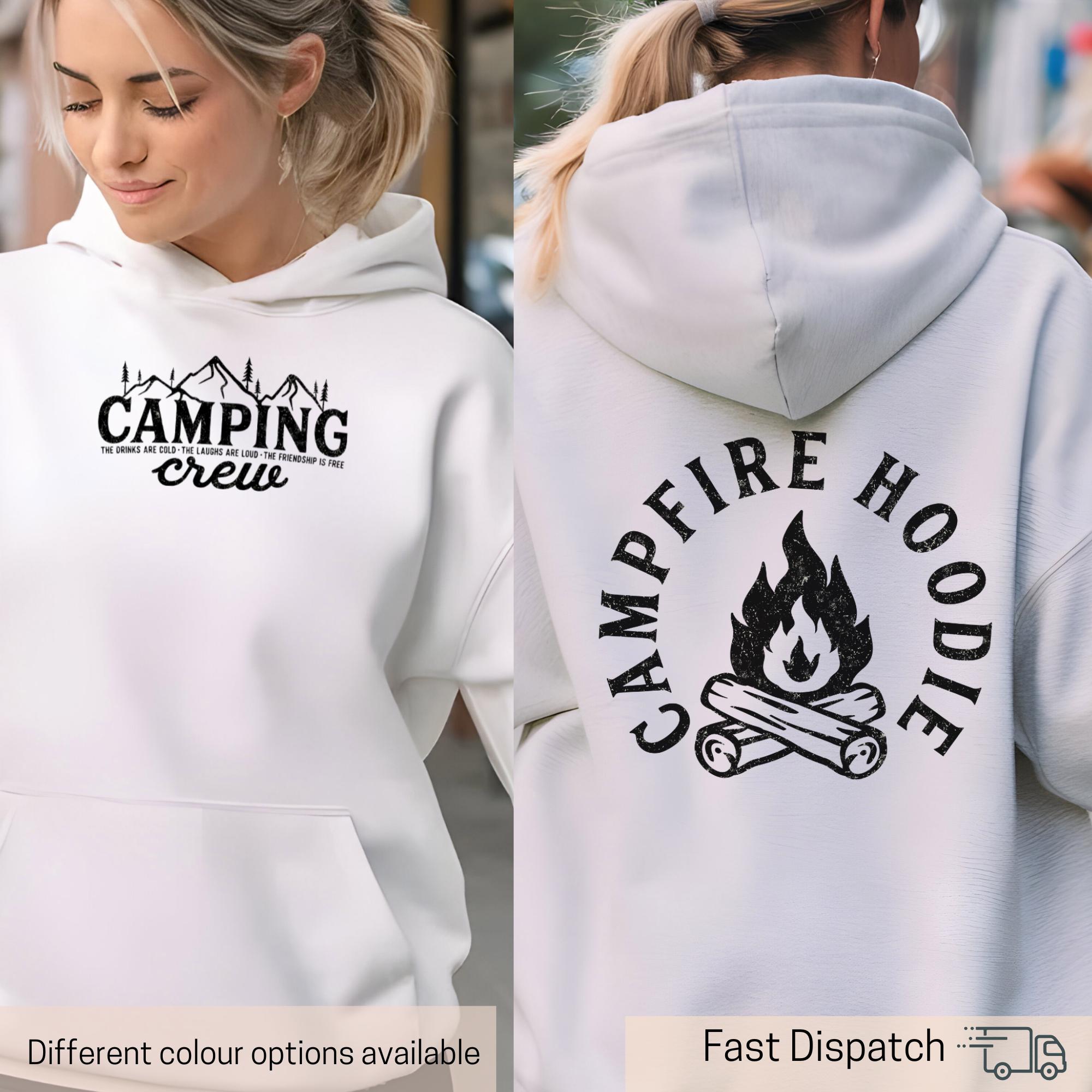 camping crew hoodie for men and women retro adventure campfire hiking apparel nature lover gift mvzmk