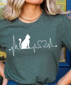 cat heartbeat shirt for cat lovers funny cat mom t shirt cat life tee gift for cat owners unique cat lover apparel dghki