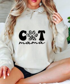 cat mama hoodie with paw print design for cat lovers cute cat mom apparel unique gift for cat owners ohuso