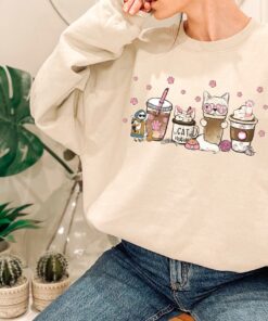 cat mama iced latte shirt for women cat mom coffee sweatshirt cute cat mom t shirt for coffee lovers poj9e