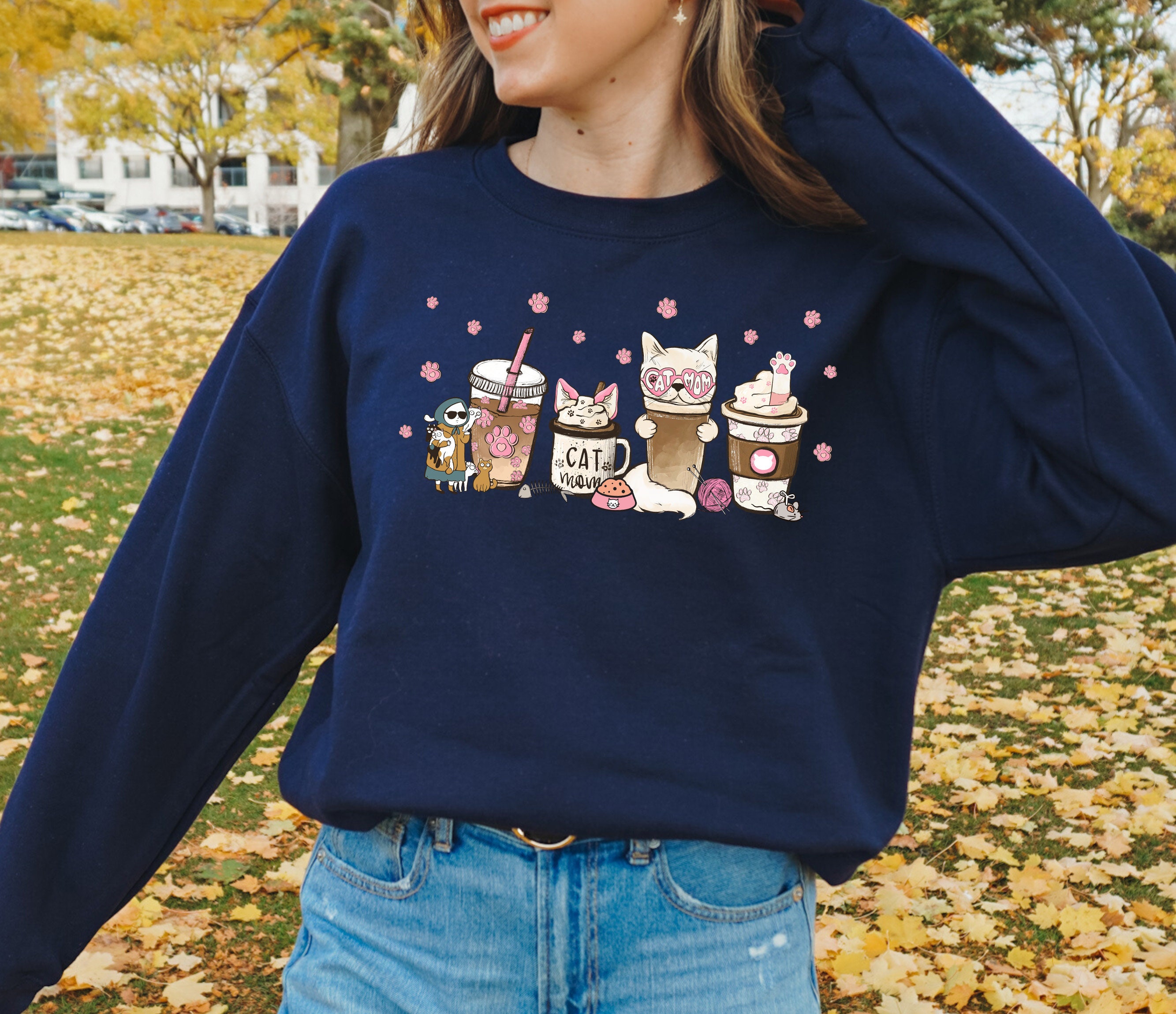 cat mama iced latte shirt for women cat mom coffee sweatshirt cute cat mom t shirt for coffee lovers wdl5k scaled