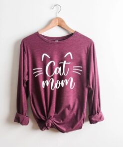 cat mom shirt for mothers day best mom gift long sleeve trendy t shirt funny cat lover apparel 9lc5t