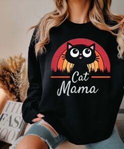 cat mom sweatshirt for cat lovers black cat sweater unique gifts for cat mothers and crazy cat ladies aydm4