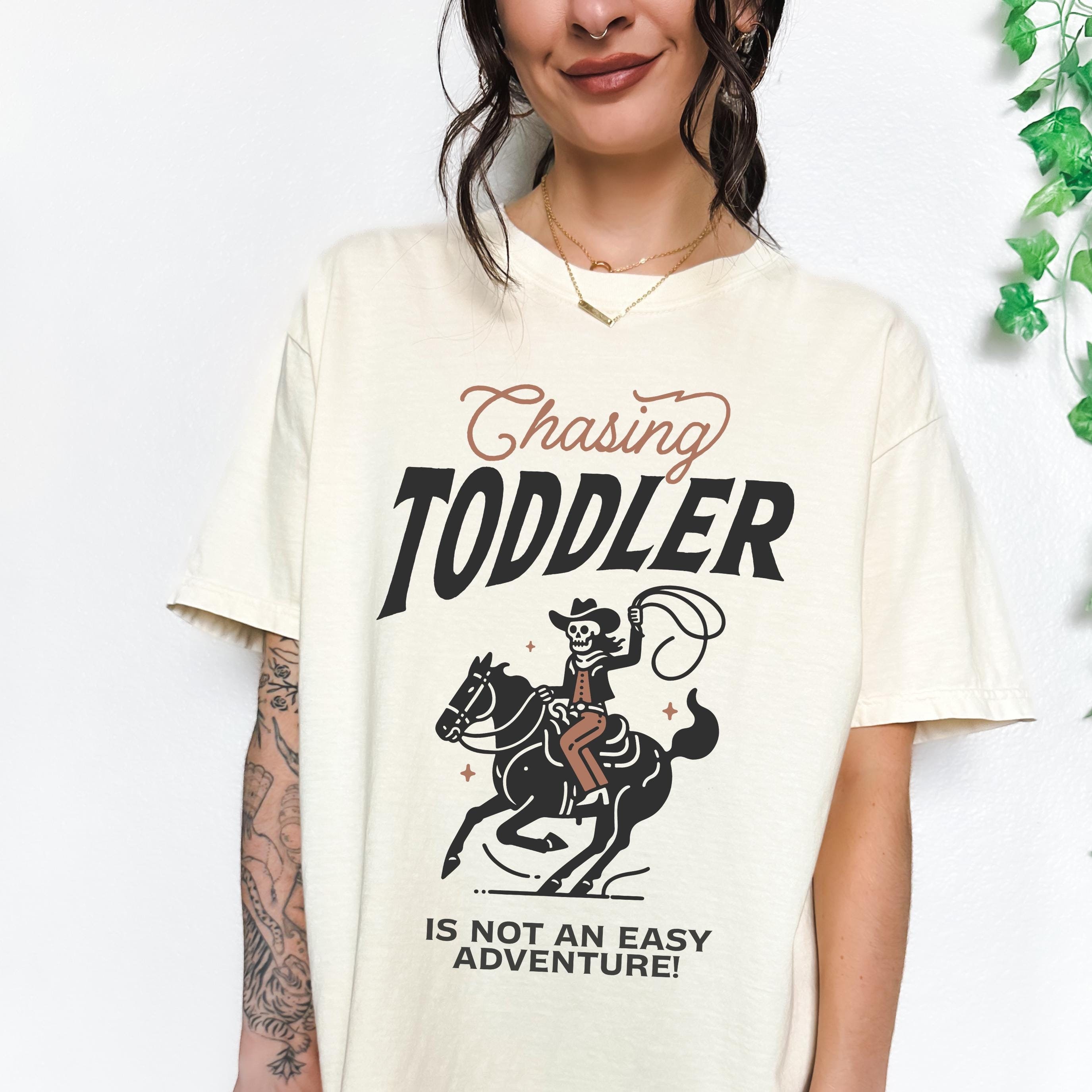 chasing toddler adventure graphic tee for moms vintage inspired western retro cowgirl shirt i1x8u scaled