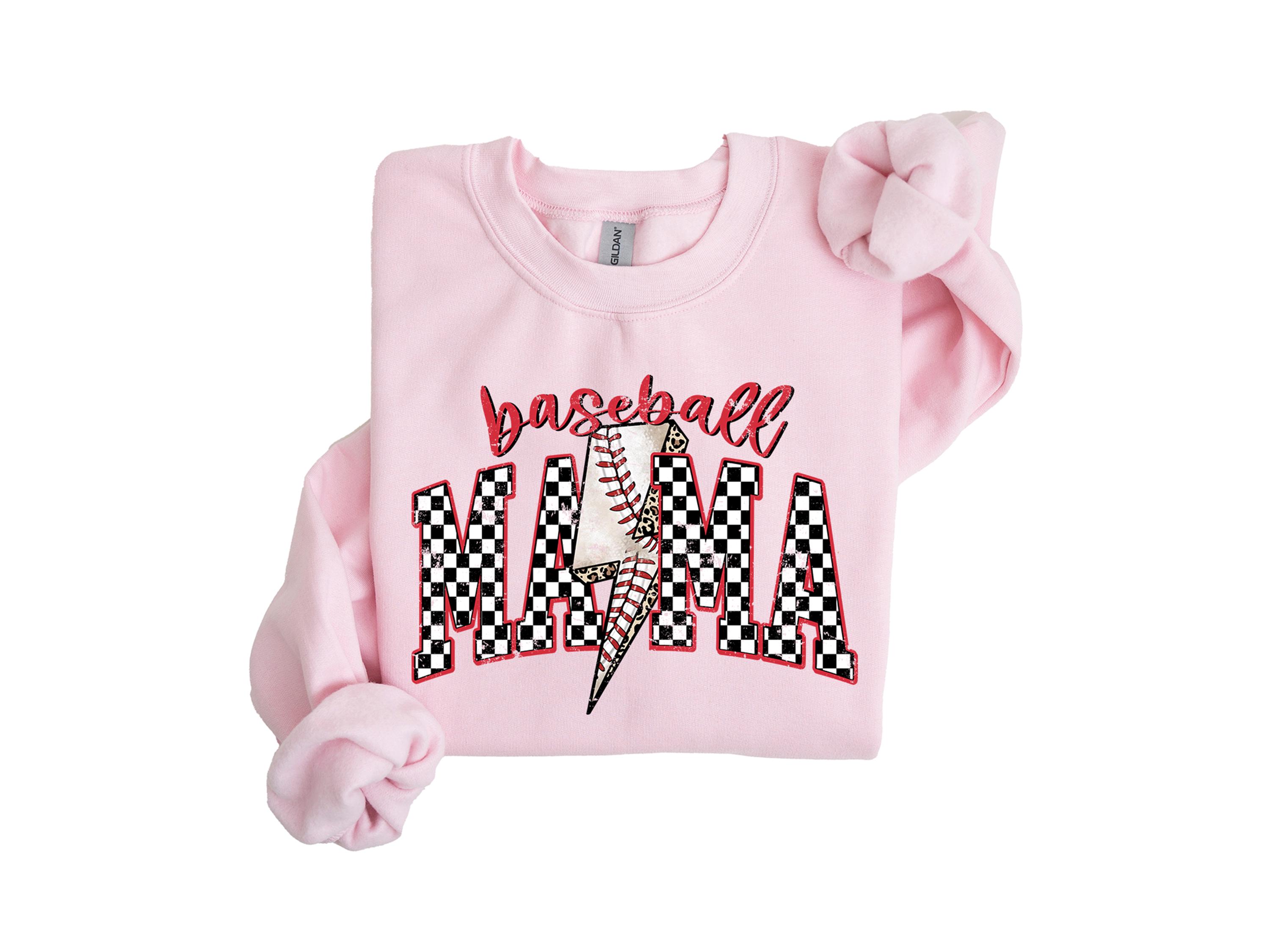 checkered lightning baseball mama shirt retro sport mom tee game day sweatshirt for baseball lovers n6ixp scaled