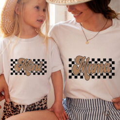 checkered mama mini matching set for mom and child cute mommy and me shirt perfect for mothers day celebrations rhx3m scaled