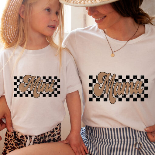 checkered mama mini matching set for mom and child cute mommy and me shirt perfect for mothers day celebrations rhx3m scaled
