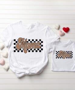 checkered mama mini matching set for mom and child cute mommy and me shirt perfect for mothers day celebrations woc7e