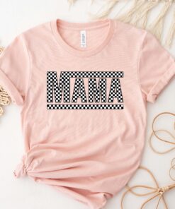 checkered mama shirt boho mom life tee cute varsity letter design trendy crewneck for mothers day gifts and new moms 2rkd5