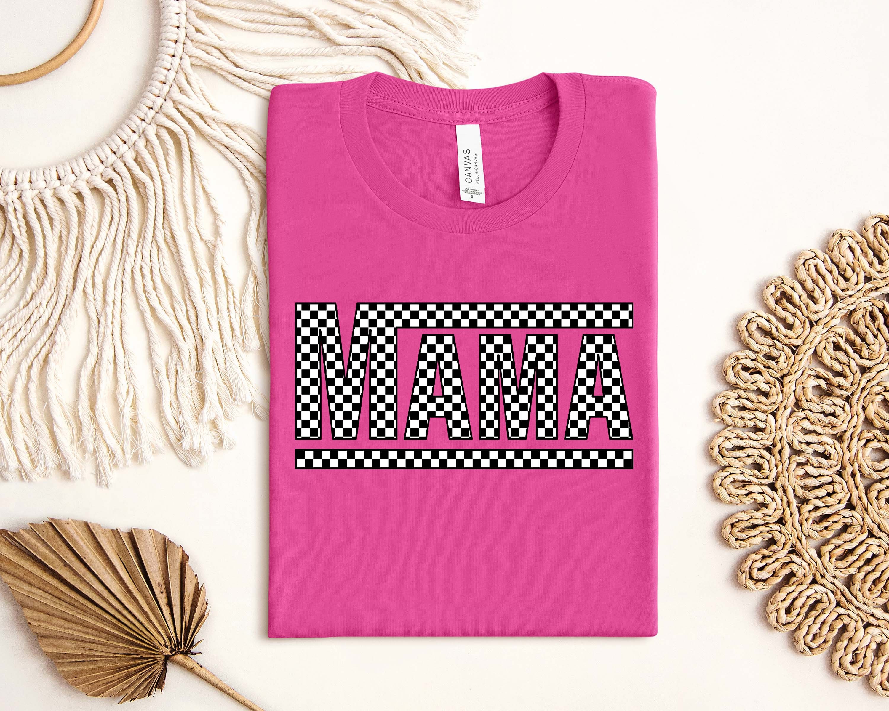 checkered mama shirt boho mom life tee cute varsity letter design trendy crewneck for mothers day gifts and new moms otwqf scaled