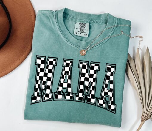 checkered mama shirt for moms retro style pregnancy announcement new mom birthday gift mothers day shirt wfpma